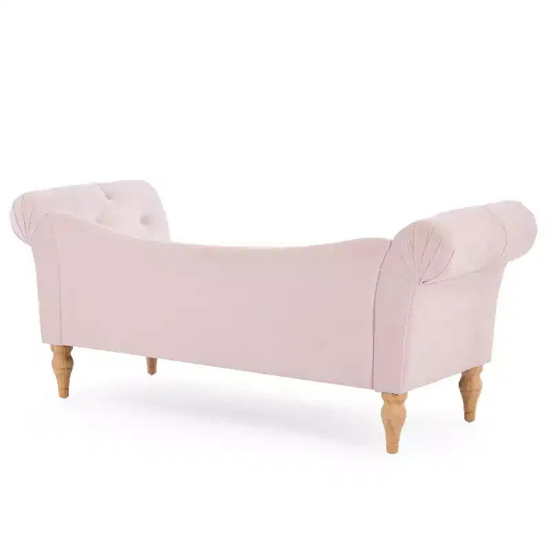 Banc en velours capitonné vintage avec accoudoirs arrondis – 154 cm de large, capacité de 136 kg