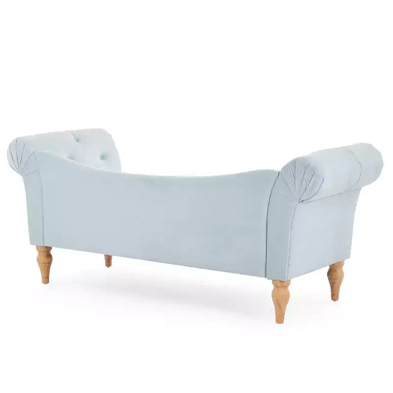 Banc en velours capitonné vintage avec accoudoirs arrondis – 154 cm de large, capacité de 136 kg