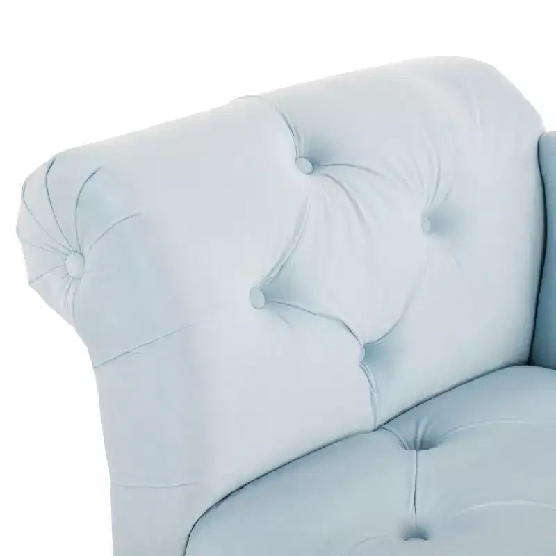 Banc en velours capitonné vintage avec accoudoirs arrondis – 154 cm de large, capacité de 136 kg