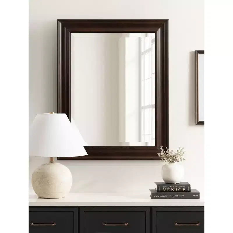 Miroir mural rectangulaire pour salle de bain – Cadre étagé Espresso, 23,25"L x 29,25"H