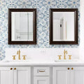 Miroir mural rectangulaire pour salle de bain – Cadre étagé Espresso, 23,25"L x 29,25"H