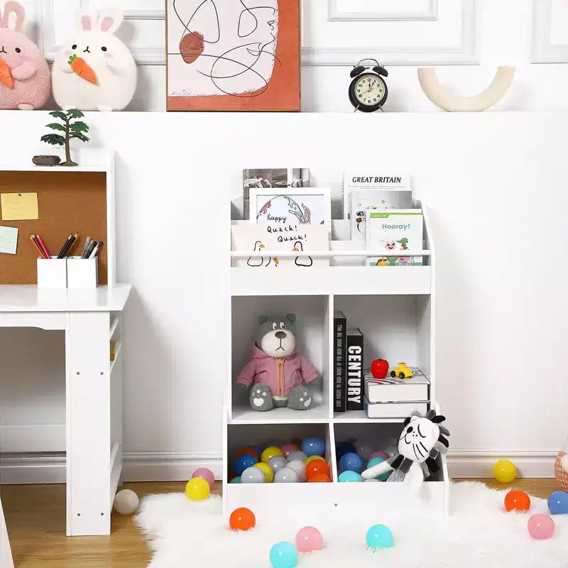 Étagère à livres pour enfants avec rangement de jouets, bibliothèque en bois pour tout-petits, chambres d'enfants et salles de jeux