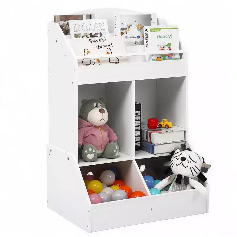 Étagère à livres pour enfants avec rangement de jouets, bibliothèque en bois pour tout-petits, chambres d'enfants et salles de jeux