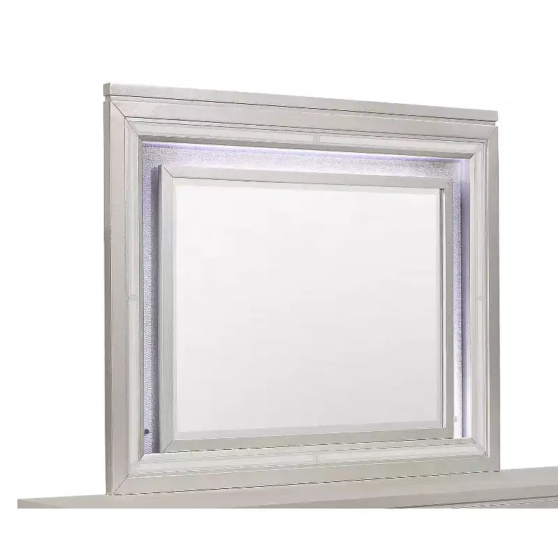 Miroir mural de chambre transitionnel couleur champagne – Cadre élégant, 152 cm H x 89 cm L