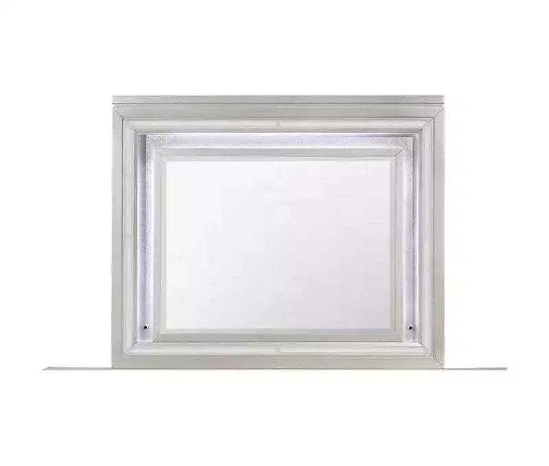 Miroir mural de chambre transitionnel couleur champagne – Cadre élégant, 152 cm H x 89 cm L