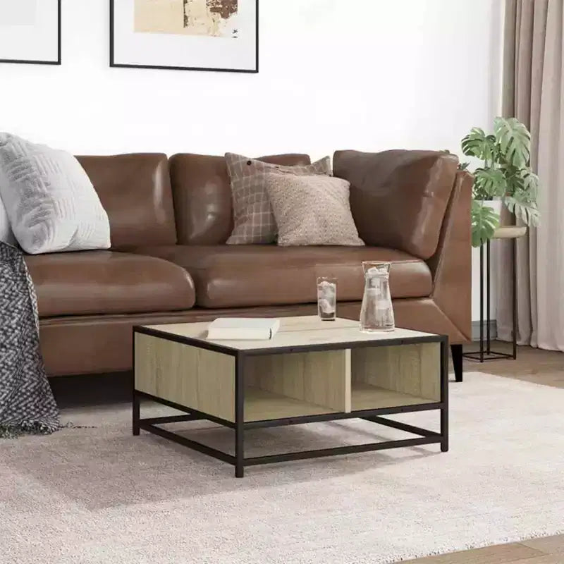 Clihome Storage Coffee Table, Square Modern Table with Spacious Hidden Compartment,Matte Finish