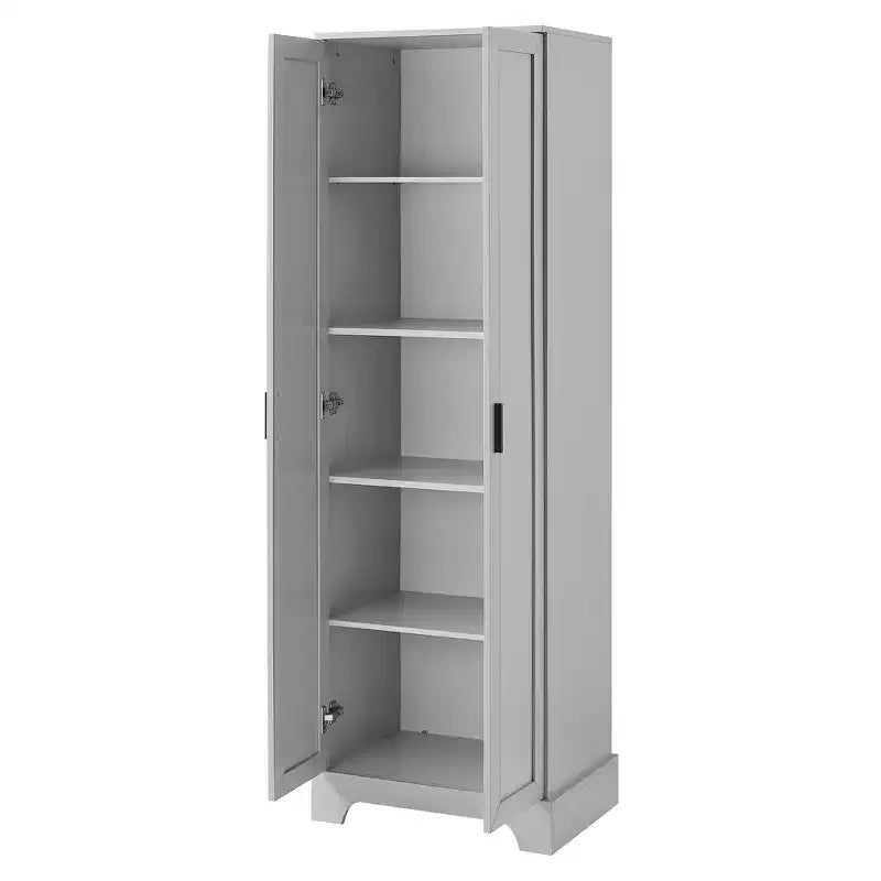 Meuble Colonne de Salle de Bain – 2 Portes, 4 Étagères, Tour de Rangement