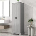Meuble Colonne de Salle de Bain – 2 Portes, 4 Étagères, Tour de Rangement