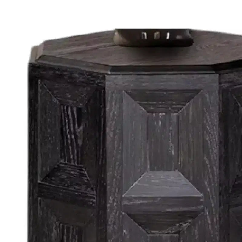 Table d'appoint rectangulaire – Bois d'hévéa noir, 20 pouces
