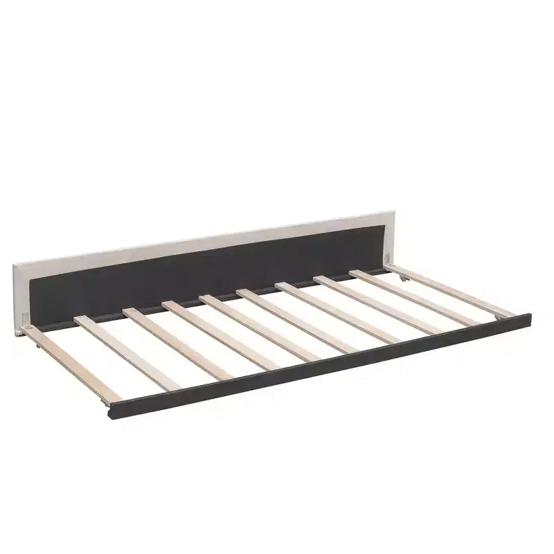 Lit plateforme rembourré Queen Size avec lit gigogne Twin XL, cadre de lit Queen en bois de lin 2 tiroirs pour chambre à coucher