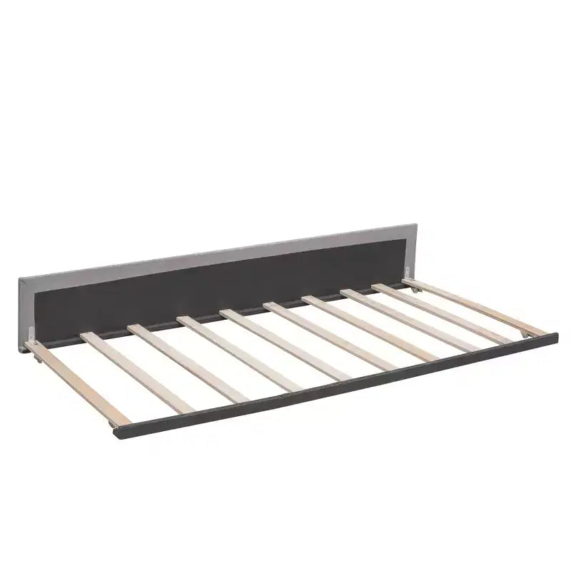 Lit plateforme rembourré Queen Size avec lit gigogne Twin XL, cadre de lit Queen en bois de lin 2 tiroirs pour chambre à coucher