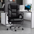 Chaise de bureau de massage avec fonction chauffante – 6 points de vibration, cuir PU, inclinable, repose-pieds