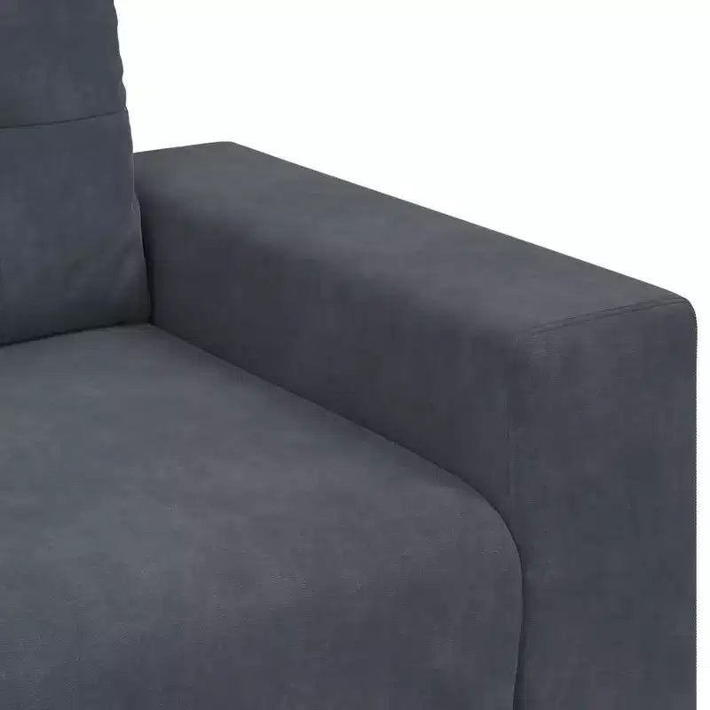 Canapé 3 places en velours – Noir, 180 cm de large, coussins en mousse moelleuse, style moderne