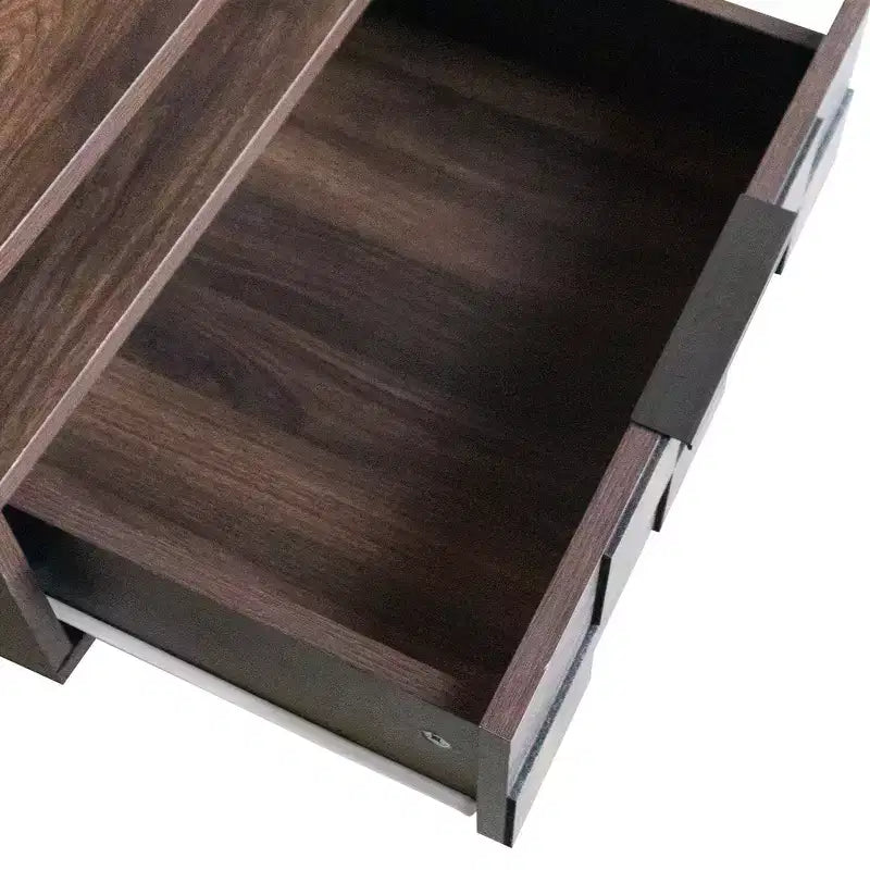 Meuble TV moderne du milieu du siècle de 198 cm – Portes texturées à damier, Noyer, Compatible avec un téléviseur jusqu'à 85 po