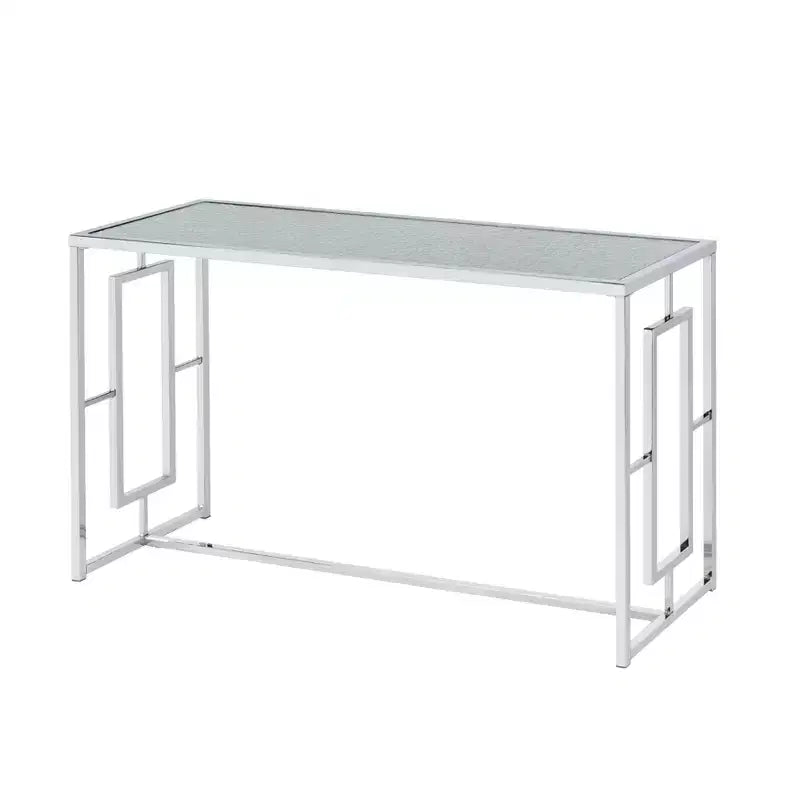 Marcha Glam Rectangle Sofa Table Chrome - HOMES: Inside + Out: Entryway, Tempered Glass Top
