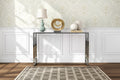 Console rectangulaire Glam – Structure chromée et plateau en verre trempé, 122 cm