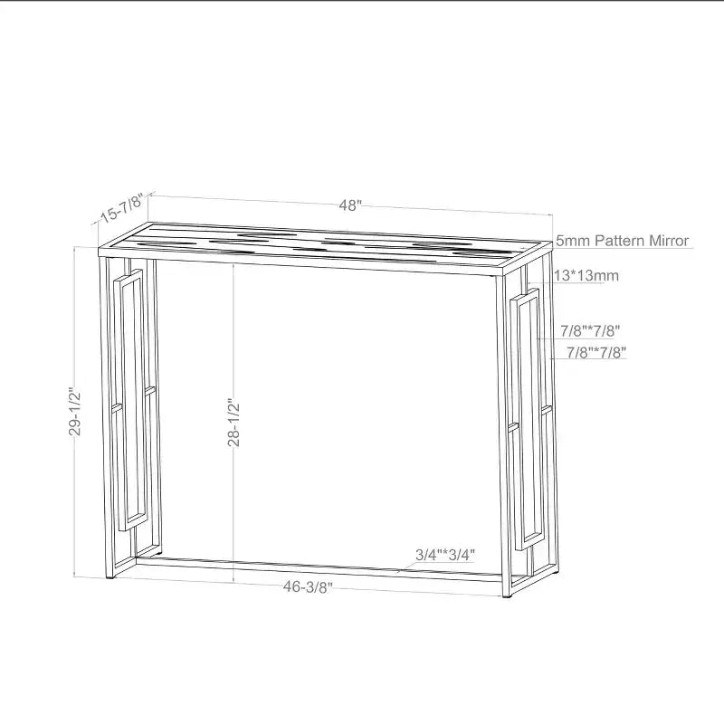 Console rectangulaire Glam – Structure chromée et plateau en verre trempé, 122 cm