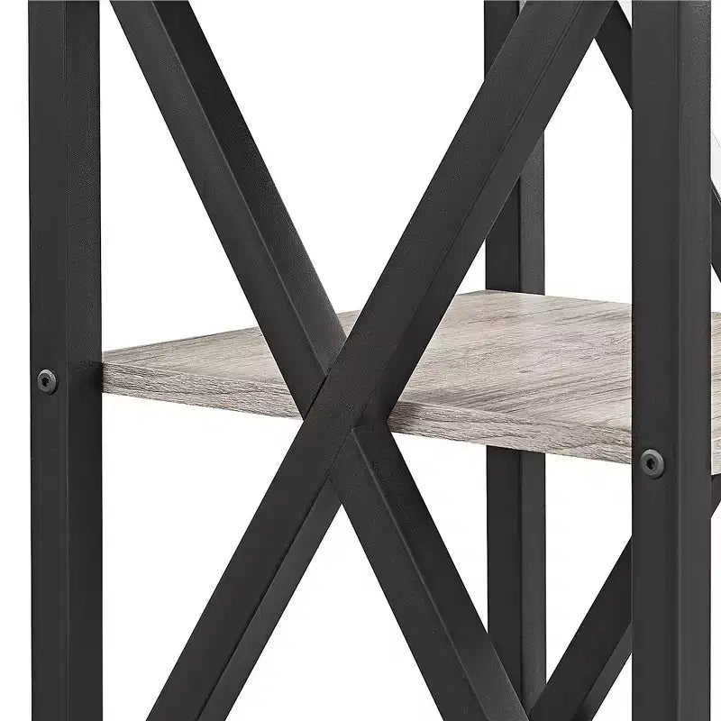 Table d'appoint à 3 niveaux – Structure métallique en X, 3 étagères, style industriel