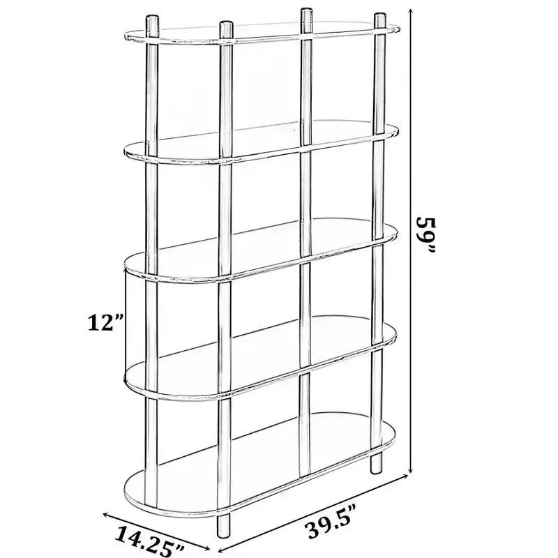 Étagère ouverte à 5 niveaux – Style classique contemporain, bibliothèque étagère de 150 cm
