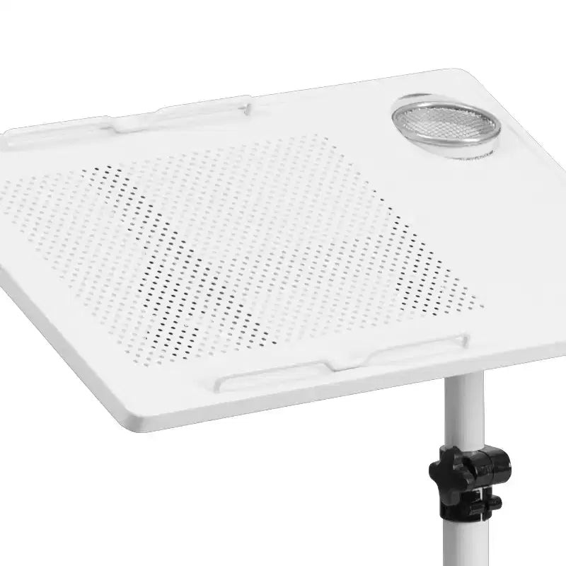 Bureau d'ordinateur mobile à hauteur réglable – Structure en acier, rotation à 360°, surface ventilée