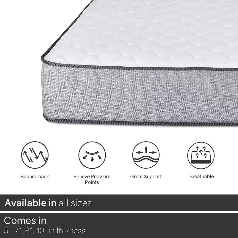 Matelas en mousse haute densité ferme de 20 cm à plateau-coussin