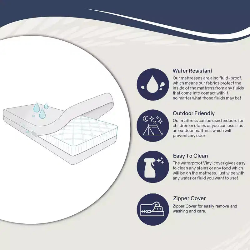 Matelas imperméable double-face de fermeté moyenne à plateau serré de 8 pouces en vinyle